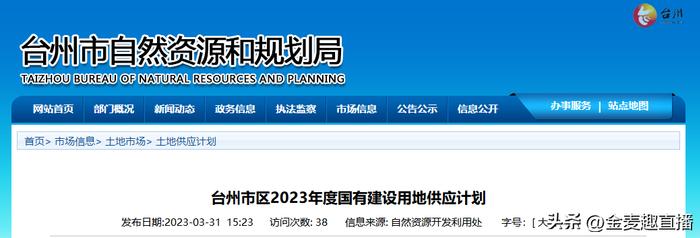 有房丨台州市区2023年度供地计划发布!住宅用地62宗5437亩!